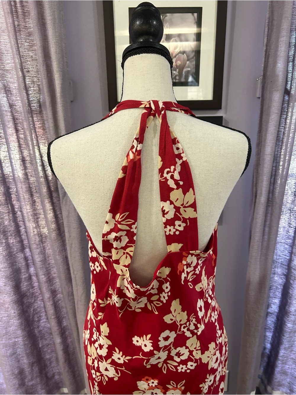 Vintage Loft Silk Floral Halter Dress - Picture 6 of 7